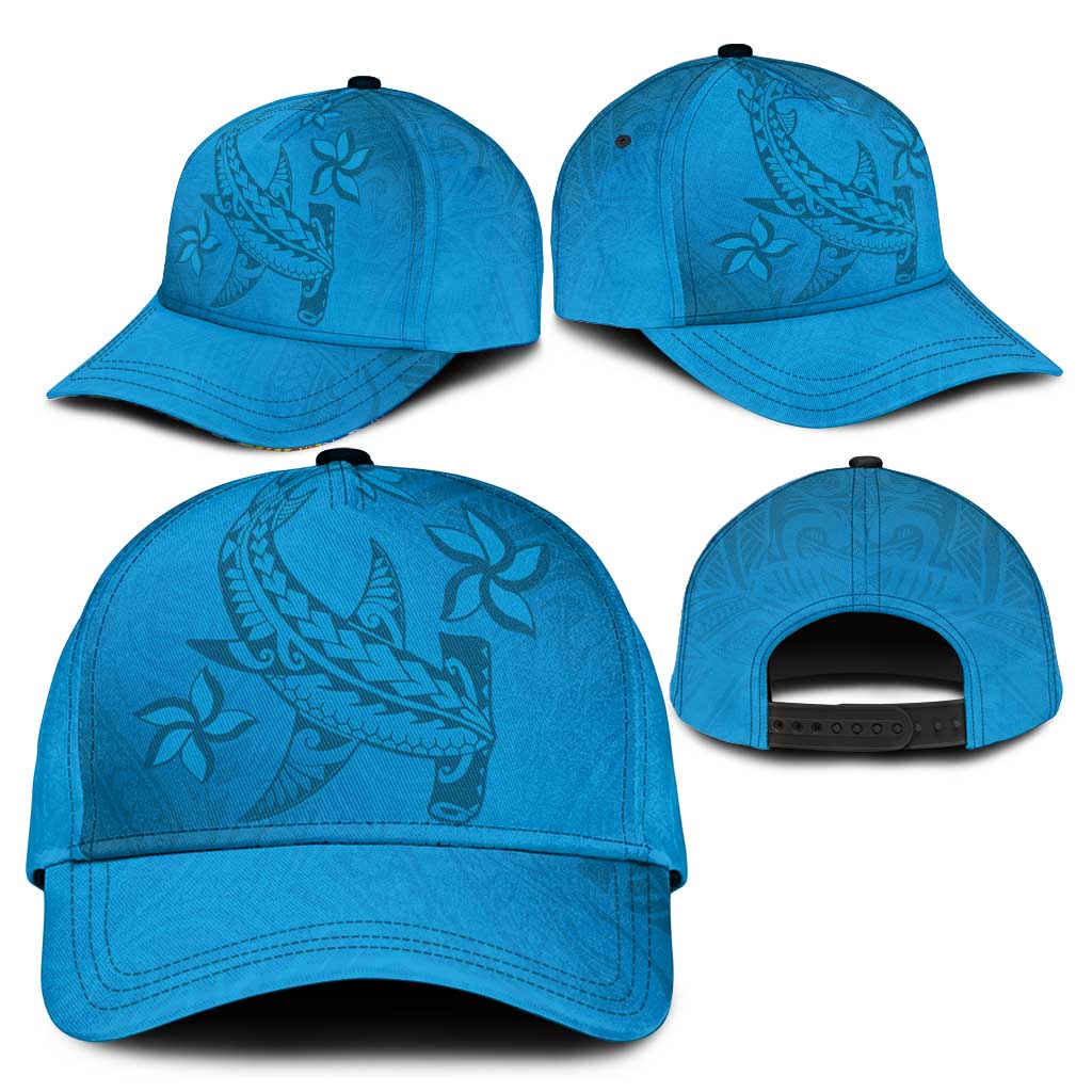 Blue Gradient Polynesia Classic Cap Hawaiian Tribal Hammerhead Shark Tattoo LT14