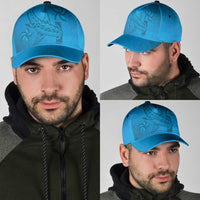 Blue Gradient Polynesia Classic Cap Hawaiian Tribal Hammerhead Shark Tattoo LT14