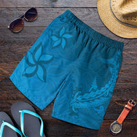 Blue Gradient Polynesia Shorts for Men Hawaiian Tribal Hammerhead Shark Tattoo LT14 Blue - Polynesian Pride