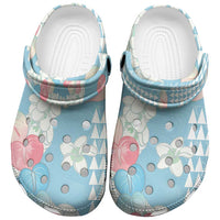 Blue Hawaii Anthurium Plumeria Lei Clogs Shoes LT9 Blue - Polynesian Pride