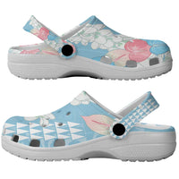Blue Hawaii Anthurium Plumeria Lei Clogs Shoes LT9 - Polynesian Pride