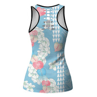 Blue Hawaii Anthurium Plumeria Lei Hollow Tank Top LT9 - Polynesian Pride