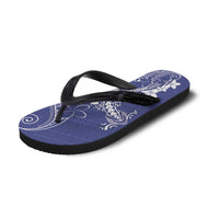 Blue Hawaii Flip Flops Hammerhead Shark Tattoo Curve Polynesian - Polynesian Pride