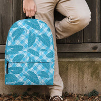 Blue Hawaii Kalo Palaka Motifs Backpack Hawaiian Taro Leaves Elegant Vibes LT14 - Polynesian Pride