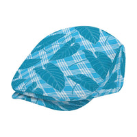 Blue Hawaii Kalo Palaka Motifs Jeff Hat Hawaiian Taro Leaves Elegant Vibes LT14 - Polynesian Pride