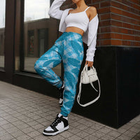 Blue Hawaii Kalo Palaka Motifs Jogger Pants Hawaiian Taro Leaves Elegant Vibes LT14 - Polynesian Pride