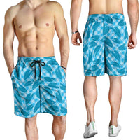 Blue Hawaii Kalo Palaka Motifs Shorts for Men Hawaiian Taro Leaves Elegant Vibes LT14 - Polynesian Pride