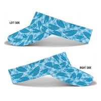 Blue Hawaii Kalo Palaka Motifs Sun Visor Cap Hawaiian Taro Leaves Elegant Vibes LT14 - Polynesian Pride