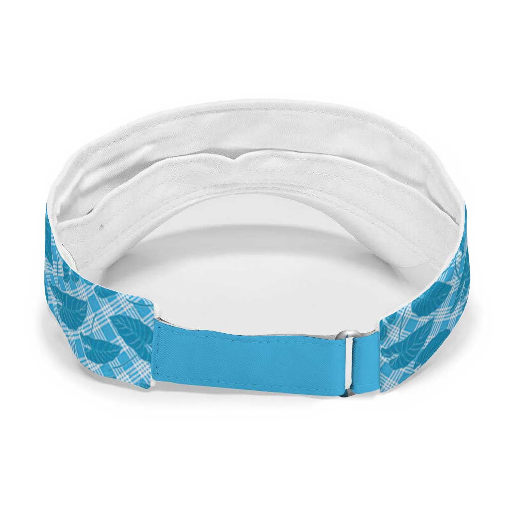 Blue Hawaii Kalo Palaka Motifs Sun Visor Cap Hawaiian Taro Leaves Elegant Vibes LT14 - Polynesian Pride