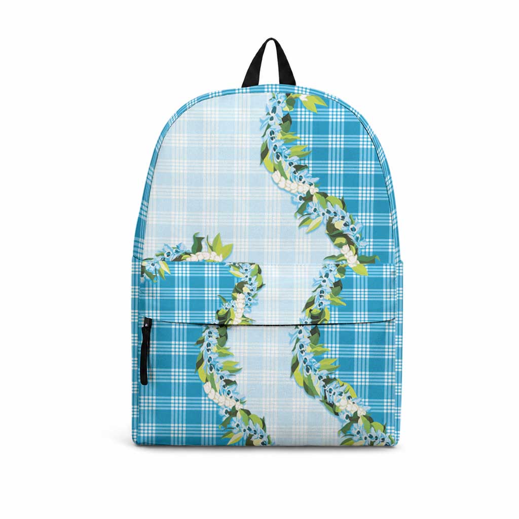 Blue Hawaii Palaka Backpack Maile Pikake Honohono Orchid Lei LT05 Blue - Polynesian Pride