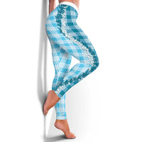 Blue Hawaii Palaka Leggings Hawaiian Honohono Lei LT05 - Polynesian Pride