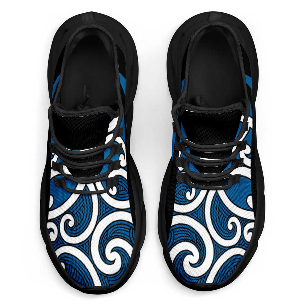 Blue Maori Koru New Zealand Clunky Sneakers LT14 - Polynesian Pride