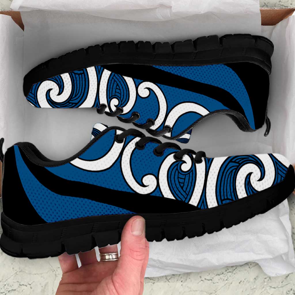 Blue Maori Koru New Zealand Sneakers LT14 Blue - Polynesian Pride