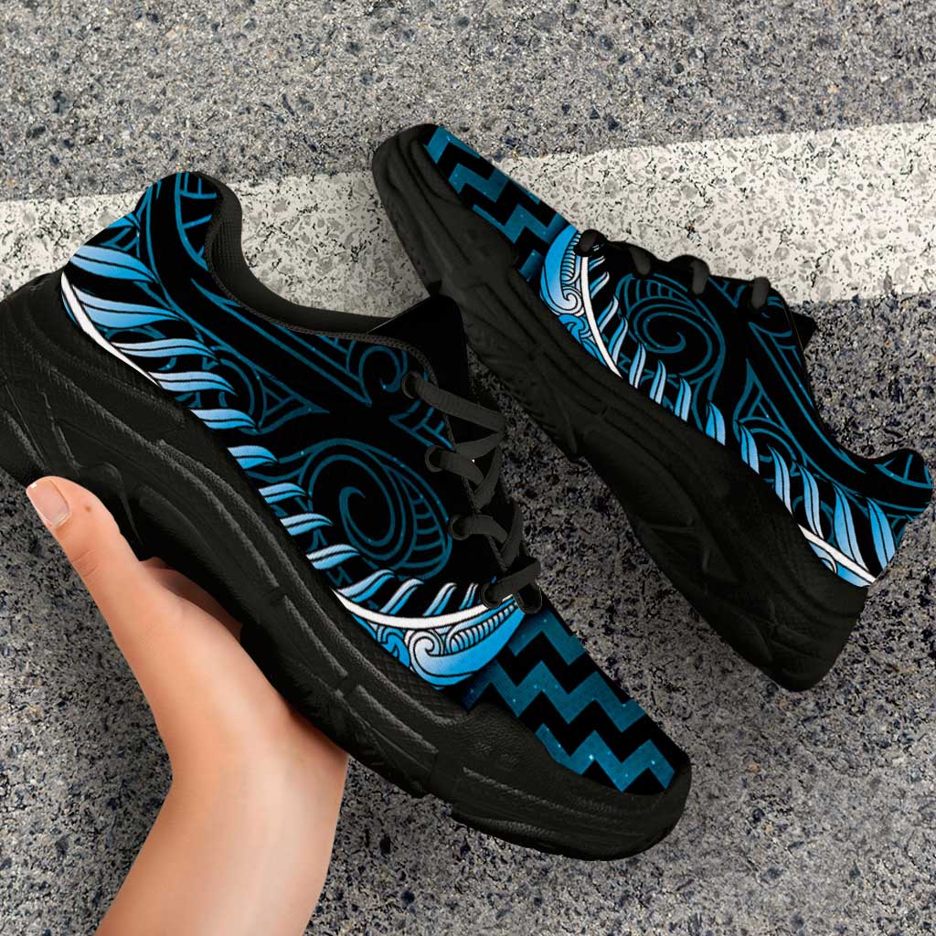 Blue Matariki New Zealand Chunky Sneakers Maori Poutama Galaxy Vibes LT14 - Polynesian Pride