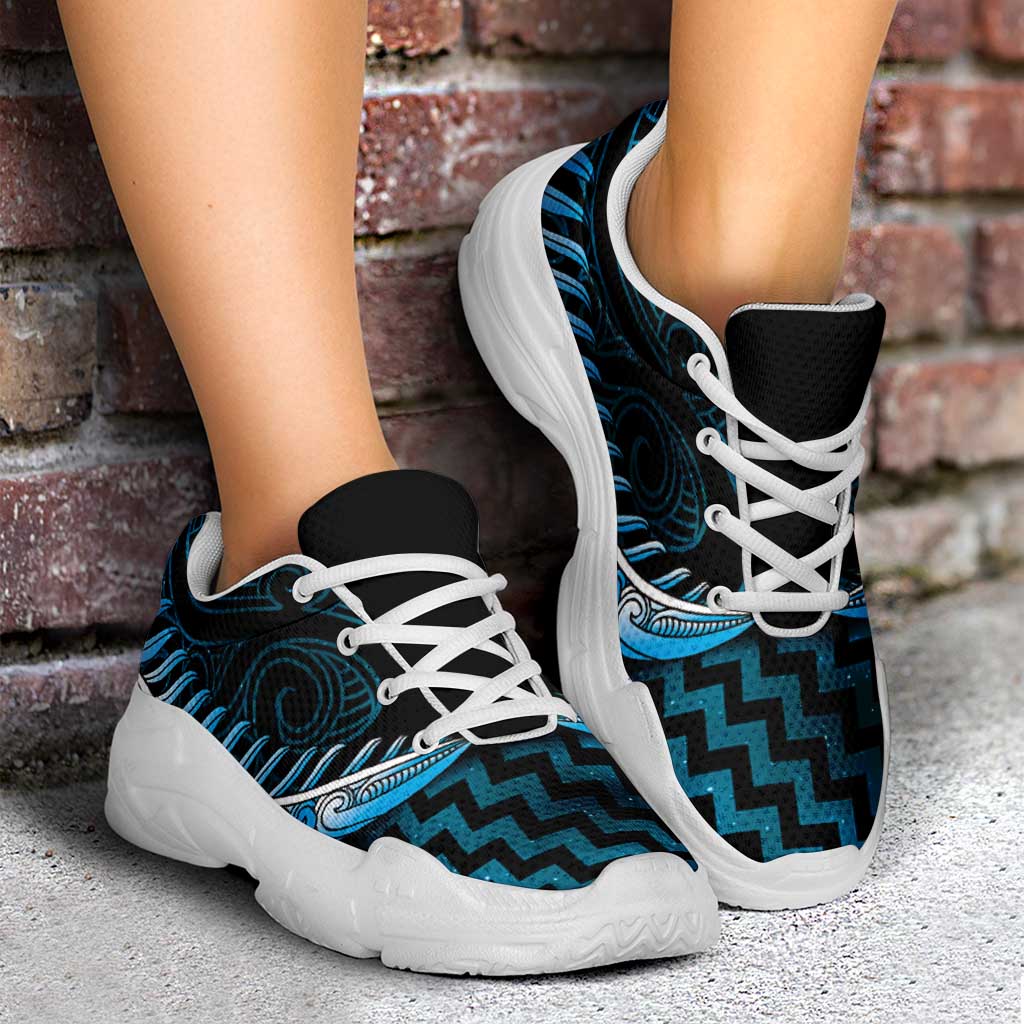 Blue Matariki New Zealand Chunky Sneakers Maori Poutama Galaxy Vibes LT14 - Polynesian Pride