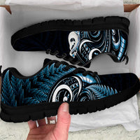 Blue New Zealand Sneakers Aotearoa Silver Fern With Manaia Maori Unique LT14 Blue - Polynesian Pride