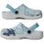 Blue Palaka Crane and Flowers Clogs Shoes Japan Heritage Spirit - Polynesian Pride