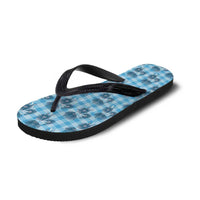 Blue Palaka Hawaii Flip Flops Hawaiian Lehua Blossoms LT05 - Polynesian Pride