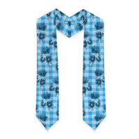 Blue Palaka Hawaii Graduation Stole Hawaiian Lehua Blossoms LT05 - Polynesian Pride