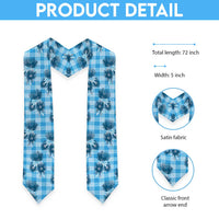 Blue Palaka Hawaii Graduation Stole Hawaiian Lehua Blossoms LT05 - Polynesian Pride