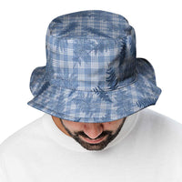 Blue Palaka Hawaii Palapalai Bucket Hat Hawaiian Fern LT14 - Polynesian Pride