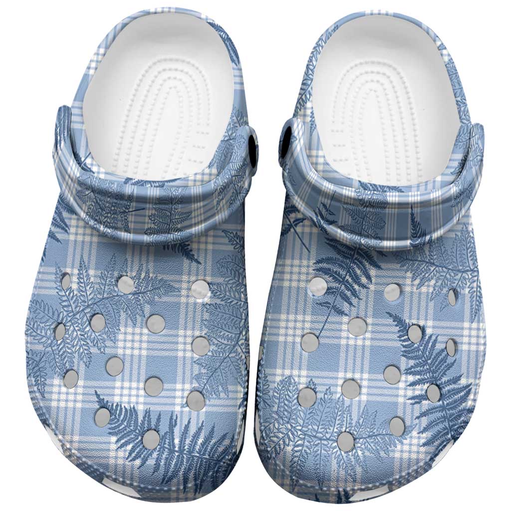 Blue Palaka Hawaii Palapalai Clogs Shoes Hawaiian Fern LT14 Blue - Polynesian Pride