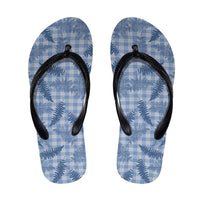 Blue Palaka Hawaii Palapalai Flip Flops Hawaiian Fern LT14 Blue - Polynesian Pride