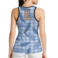 Blue Palaka Hawaii Palapalai Hollow Tank Top Hawaiian Fern LT14 - Polynesian Pride