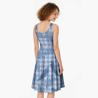 Blue Palaka Hawaii Palapalai Midi Dress Hawaiian Fern