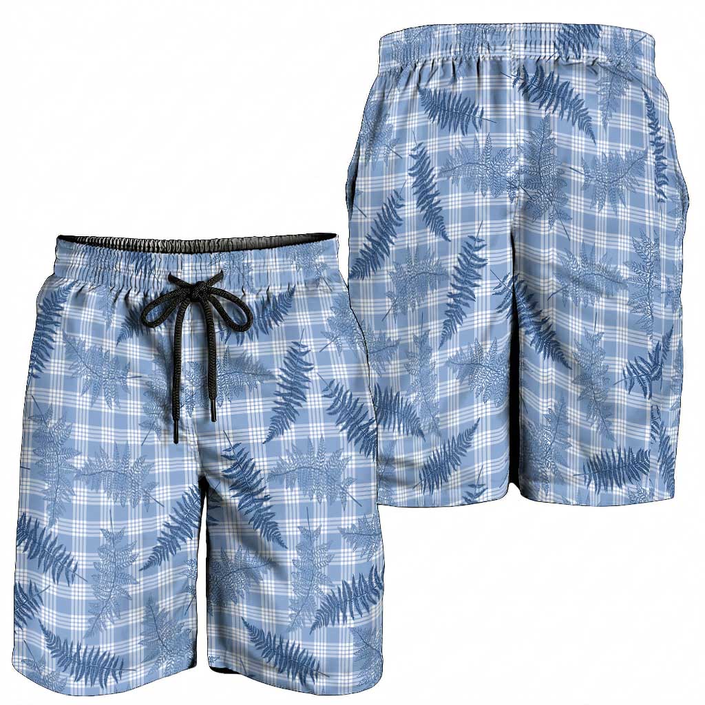 Blue Palaka Hawaii Palapalai Shorts for Men Hawaiian Fern LT14 - Polynesian Pride