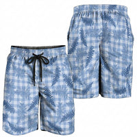 Blue Palaka Hawaii Palapalai Shorts for Men Hawaiian Fern LT14 - Polynesian Pride