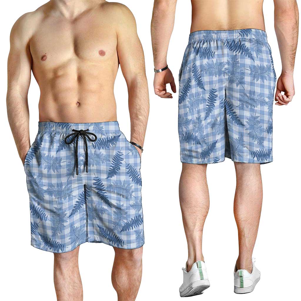 Blue Palaka Hawaii Palapalai Shorts for Men Hawaiian Fern LT14 - Polynesian Pride