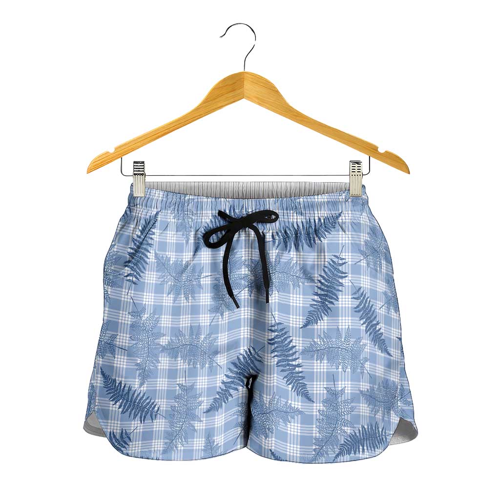 Blue Palaka Hawaii Palapalai Shorts for Women Hawaiian Fern LT14 - Polynesian Pride