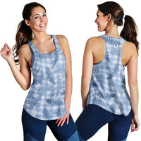 Blue Palaka Hawaii Palapalai Women Racerback Tank Hawaiian Fern LT14 - Polynesian Pride
