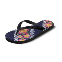 Blue Polynesia Flip Flops Plumeria Hibiscus Tropical Vibes - Polynesian Pride