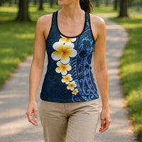 Blue Polynesia Hollow Tank Top Plumeria Tropical Leaves Galaxy Polynesian Art LT14 - Polynesian Pride