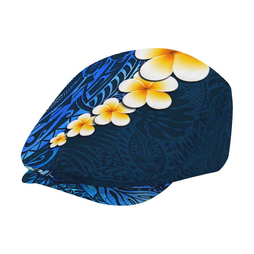 Blue Polynesia Jeff Hat Plumeria Tropical Leaves Galaxy Polynesian Art - Polynesian Pride