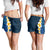 Blue Polynesia Shorts for Women Plumeria Tropical Leaves With Galaxy Polynesian Art - Polynesian Pride