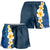 Blue Polynesia Shorts for Women Plumeria Tropical Leaves With Galaxy Polynesian Art - Polynesian Pride