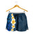 Blue Polynesia Shorts for Women Plumeria Tropical Leaves With Galaxy Polynesian Art - Polynesian Pride