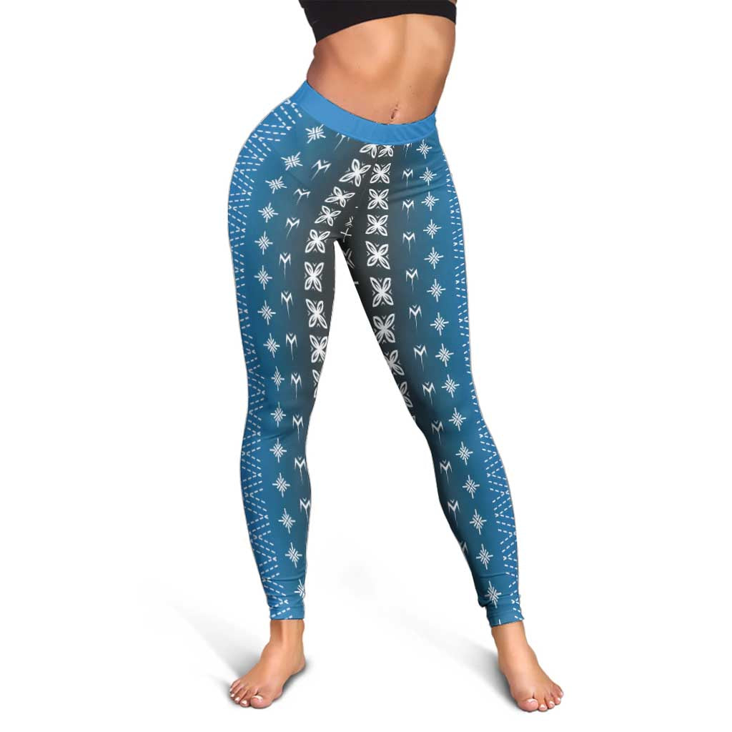 Blue Samoa Malu Tattoo Inspired Leggings LT05 - Polynesian Pride