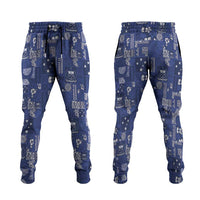 Blue Samoa Manuia Le Kerisimasi Jogger Pants Pacific Patchwork Xmas Vibes LT9 Blue - Polynesian Pride
