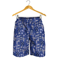 Blue Samoa Manuia Le Kerisimasi Shorts for Men Pacific Patchwork Xmas Vibes LT9 - Polynesian Pride