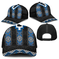 Blue Taniko Aotearoa Baseball Net Cap Niho Taniwha Mix Poutama - Polynesian Pride