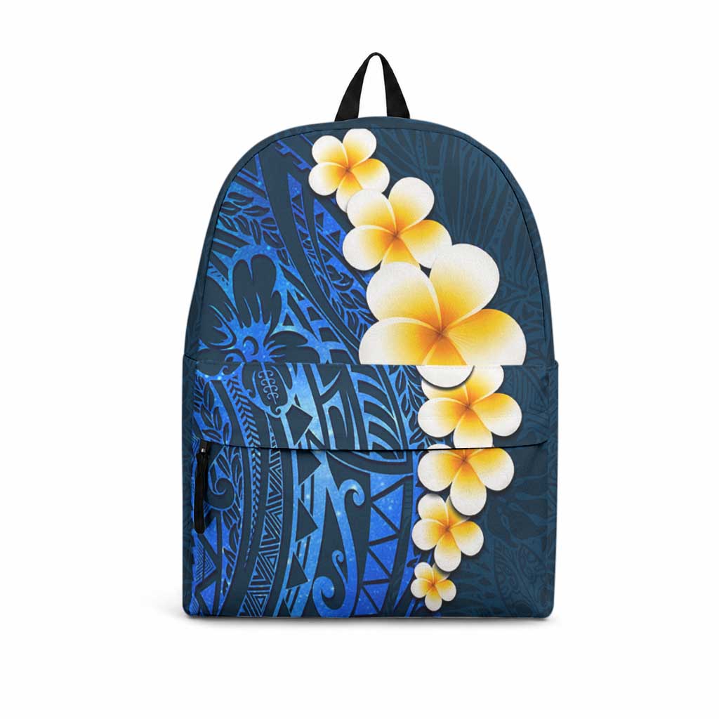 Blue Tropical Plumeria With Galaxy Polynesian Art Backpack LT14 Blue - Polynesian Pride