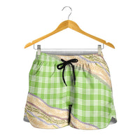 Bright Green Palaka Hawaii Leis Elegant Vibes Shorts for Women LT14 - Polynesian Pride
