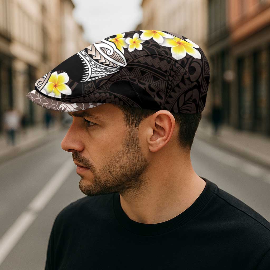 Brown and Black Hawaii Shark Tattoo Jeff Hat Puakenikeni Lei Plumeria Polynesian Pattern - Polynesian Pride
