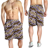 Brown Hawaii Palaka Honohono Pikake Shorts for Men Hawaiian Orchid Lei Polynesian Pattern LT14 - Polynesian Pride