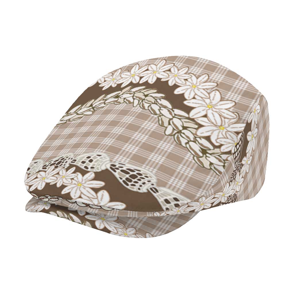 Brown Hawaii Tiare and Shell Lei Jeff Hat Hawaiian Palaka Luxury Vibes - Polynesian Pride