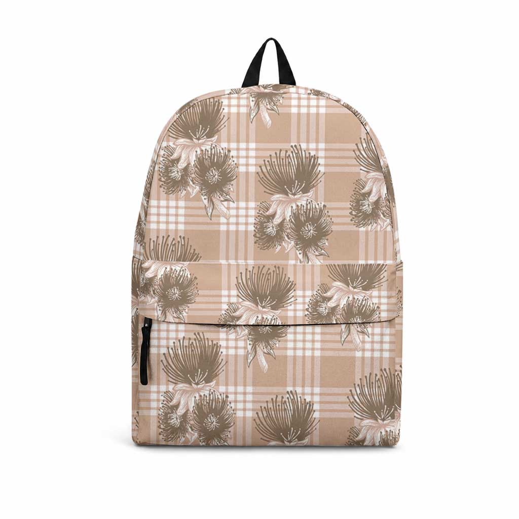 Brown Palaka Hawaii Backpack Hawaiian Lehua Blossoms LT05 Brown - Polynesian Pride